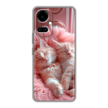 Силиконовый чехол на Tecno Camon 19 с принтом котята котики Силиконовый чехол на Tecno Camon 19 с принтом котята котики