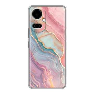 Силиконовый чехол на Tecno Camon 19 с принтом розовый мрамор