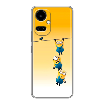 Силиконовый чехол на Tecno Camon 19 с принтом Миньоны