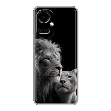 Силиконовый чехол на Tecno Camon 19 с принтом Лев кошки