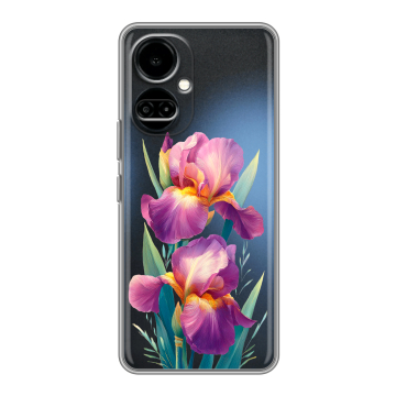 Силиконовый чехол на Tecno Camon 19 с принтом Цветы орхидеи