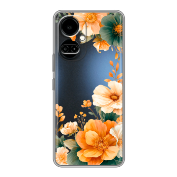 Силиконовый чехол на Tecno Camon 19 с принтом Цветы принт