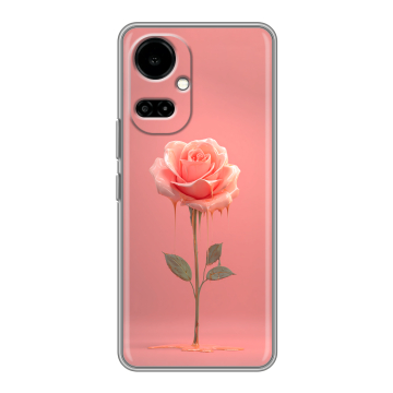 Силиконовый чехол на Tecno Camon 19 с принтом Розовая роза