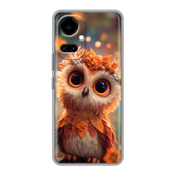 Силиконовый чехол на Tecno Camon 19 с принтом Милая сова