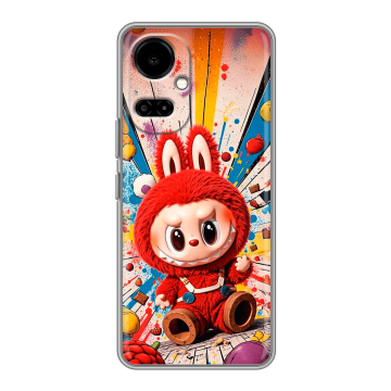 Силиконовый чехол на Tecno Camon 19 с принтом Labubu Лабубу