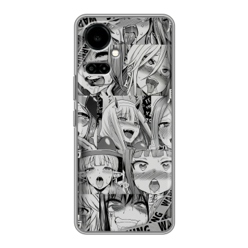 Силиконовый чехол на Tecno Camon 19 с принтом Ahegao Ахегао Аниме