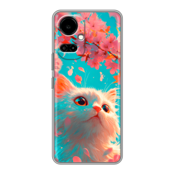 Силиконовый чехол на Tecno Camon 19 с принтом Красивый кот