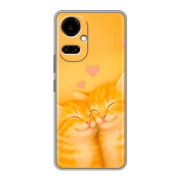 Силиконовый чехол на Tecno Camon 19 с принтом Милые котята
