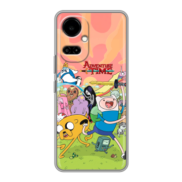 Силиконовый чехол на Tecno Camon 19 с принтом Adventure time Время приключений