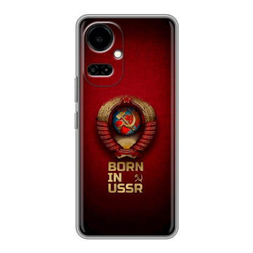 Силиконовый чехол на Tecno Camon 19 с принтом Флаг Герб СССР