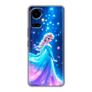 Силиконовый чехол на Tecno Camon 19 с принтом Холодное сердце Frozen