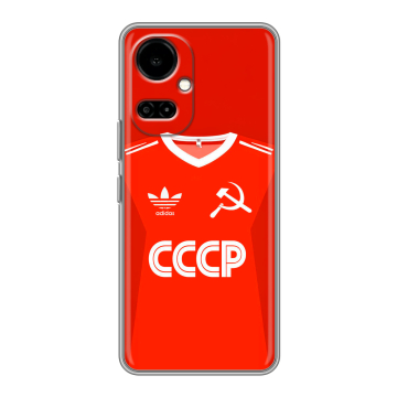 Силиконовый чехол на Tecno Camon 19 с принтом Флаг Герб СССР