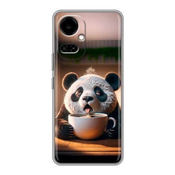 Силиконовый чехол на Tecno Camon 19 с принтом смешная панда Силиконовый чехол на Tecno Camon 19 с принтом смешная панда