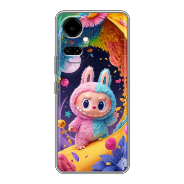 Силиконовый чехол на Tecno Camon 19 с принтом Labubu Лабубу