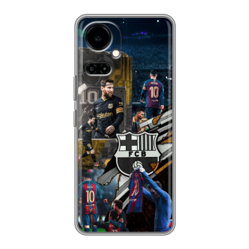 Силиконовый чехол на Tecno Camon 19 с принтом Messi Barcelona Силиконовый чехол на Tecno Camon 19 с принтом Messi Barcelona
