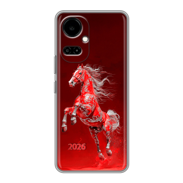 Силиконовый чехол на Tecno Camon 19 с принтом Новый год