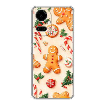 Силиконовый чехол на Tecno Camon 19 с принтом Новый год