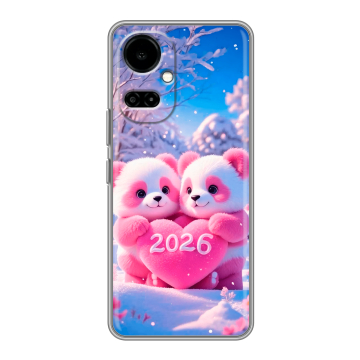 Силиконовый чехол на Tecno Camon 19 с принтом Новый год