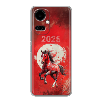 Силиконовый чехол на Tecno Camon 19 с принтом Новый год