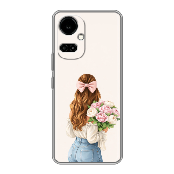 Силиконовый чехол на Tecno Camon 19 с принтом женский