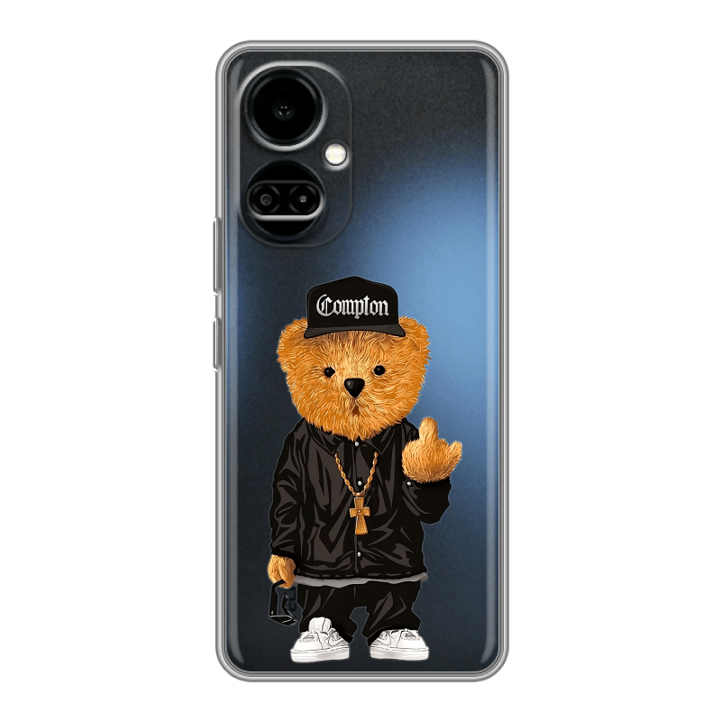 Силиконовый чехол на Tecno Camon 19 с принтом Плюшевый медведь Силиконовый чехол на Tecno Camon 19 с принтом Плюшевый медведь
