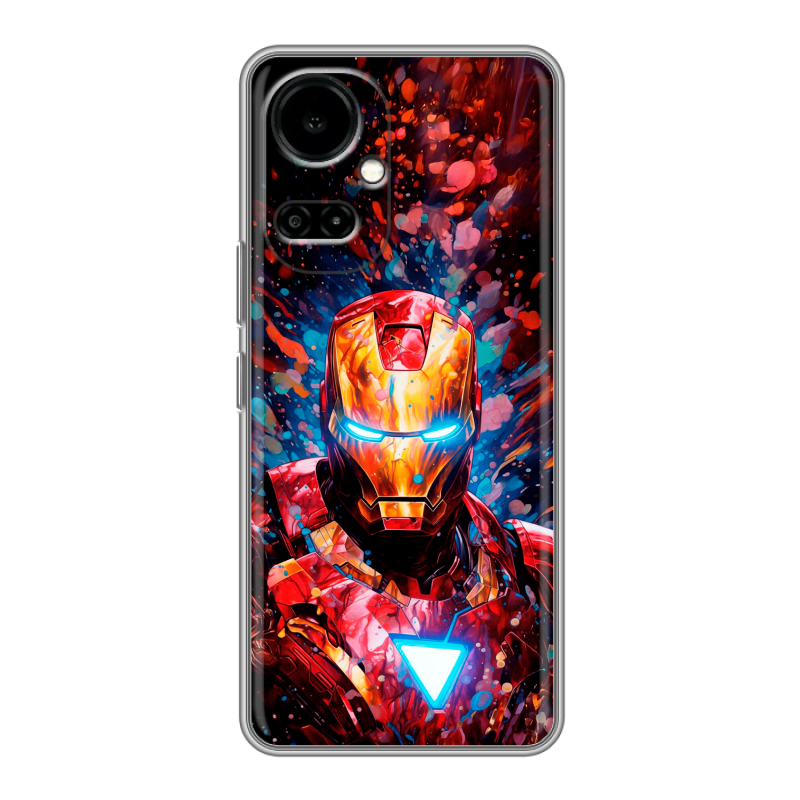 Силиконовый противоударный чехол на Tecno Camon 19 с принтом Железный человек Ironman Силиконовый противоударный чехол на Tecno Camon 19 с принтом Железный человек Ironman