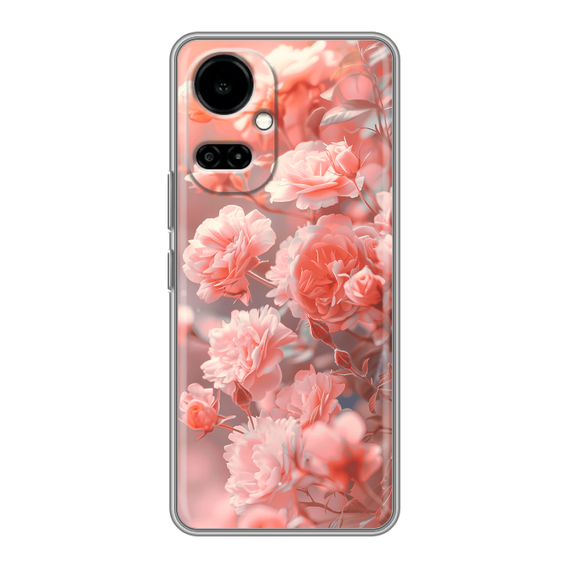 Силиконовый чехол на Tecno Camon 19 с принтом Розы цветы Силиконовый чехол на Tecno Camon 19 с принтом Розы цветы