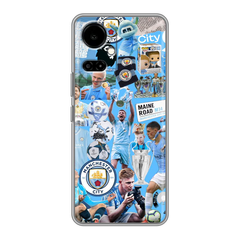 Силиконовый чехол на Tecno Camon 19 с принтом Man City Манчестер Сити Силиконовый чехол на Tecno Camon 19 с принтом Man City Манчестер Сити