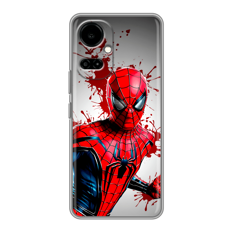 Силиконовый противоударный чехол на Tecno Camon 19 с принтом Spiderman Человек паук Силиконовый противоударный чехол на Tecno Camon 19 с принтом Spiderman Человек паук