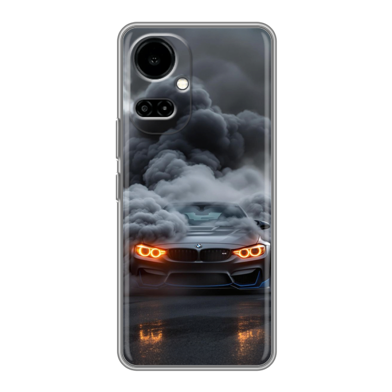 Силиконовый противоударный чехол на Tecno Camon 19 с принтом BMW БМВ Силиконовый противоударный чехол на Tecno Camon 19 с принтом BMW БМВ