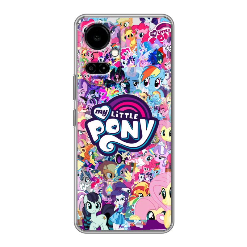 Силиконовый противоударный чехол на Tecno Camon 19 с принтом My little pony Дружба чудо Силиконовый противоударный чехол на Tecno Camon 19 с принтом My little pony Дружба чудо