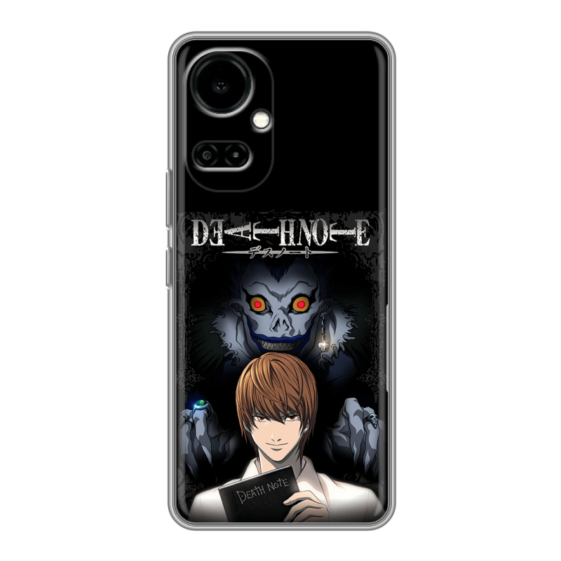 Силиконовый противоударный чехол на Tecno Camon 19 с принтом Death note Тетрадь смерти Силиконовый противоударный чехол на Tecno Camon 19 с принтом Death note Тетрадь смерти