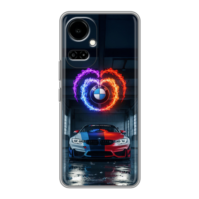 Силиконовый чехол на Tecno Camon 19 с принтом BMW БМВ Силиконовый чехол на Tecno Camon 19 с принтом BMW БМВ