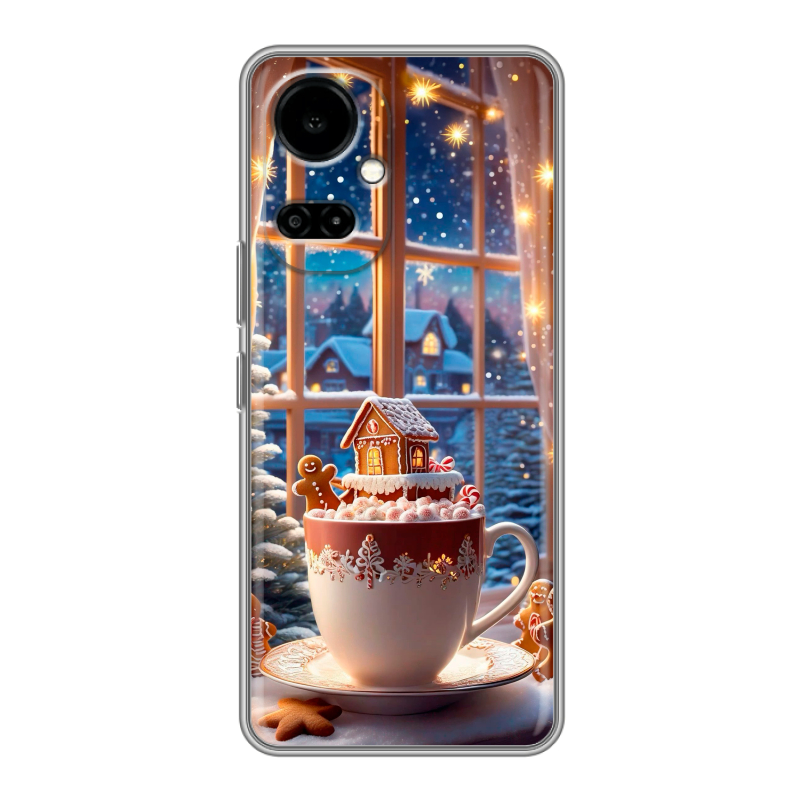 Силиконовый чехол на Tecno Camon 19 с принтом Новый год Силиконовый чехол на Tecno Camon 19 с принтом Новый год
