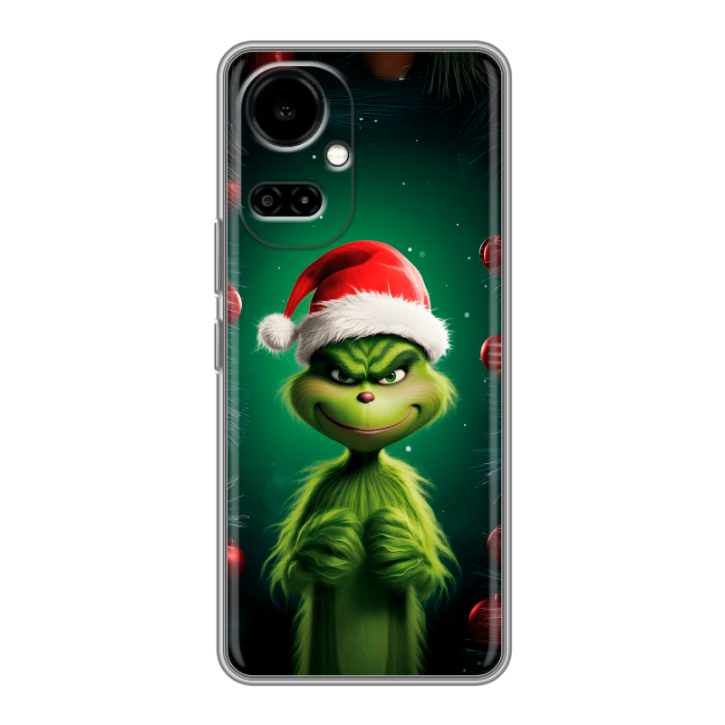 Силиконовый чехол на Tecno Camon 19 с принтом Гринч Новый год Рождество Силиконовый чехол на Tecno Camon 19 с принтом Гринч Новый год Рождество