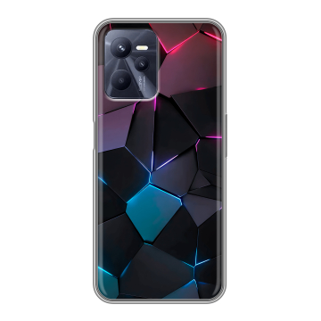 Силиконовый чехол на Realme C35 с принтом Геометрия неона Силиконовый чехол на Realme C35 с принтом Геометрия неона