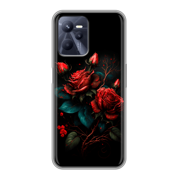Силиконовый чехол на Realme C35 с принтом Розы красные