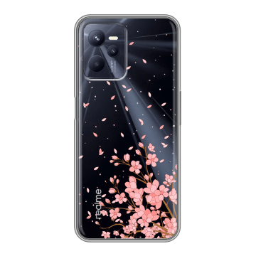 Силиконовый чехол на Realme C35 с принтом Ветка сакуры