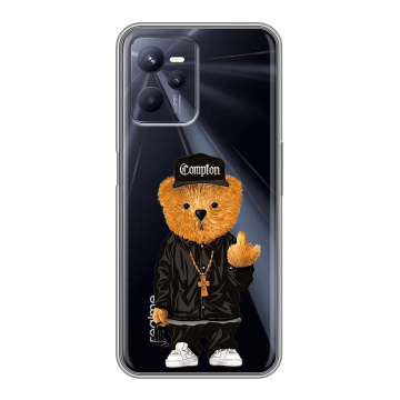 Силиконовый чехол на Realme C35 с принтом Мишка
