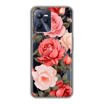 Силиконовый чехол на Realme C35 с принтом Розы