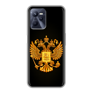 Силиконовый чехол на Realme C35 с принтом Герб России желтый