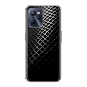Силиконовый чехол на Realme C35 с принтом Текстура металла