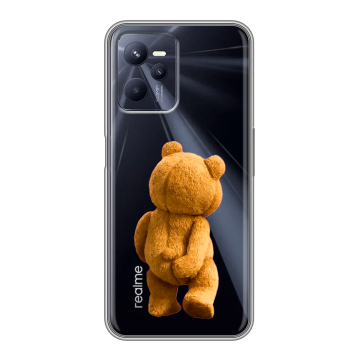 Силиконовый чехол на Realme C35 с принтом Медведь