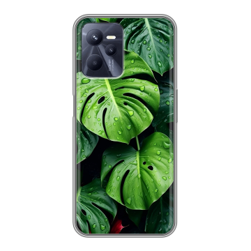 Силиконовый чехол на Realme C35 с принтом Листья