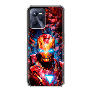 Силиконовый чехол на Realme C35 с принтом Железный человек Ironman