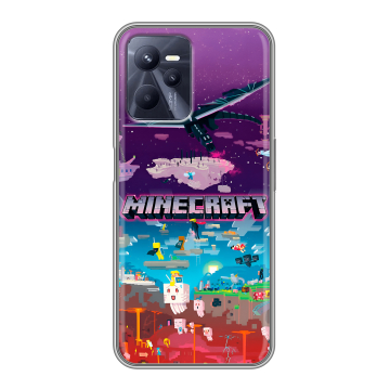 Силиконовый чехол на Realme C35 с принтом Майнкрафт Minecraft