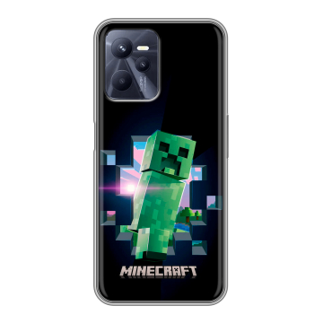 Силиконовый чехол на Realme C35 с принтом Майнкрафт Minecraft