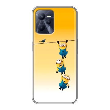 Силиконовый чехол на Realme C35 с принтом Миньоны