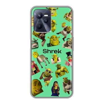 Силиконовый чехол на Realme C35 с принтом Шрек Shrek Силиконовый чехол на Realme C35 с принтом Шрек Shrek