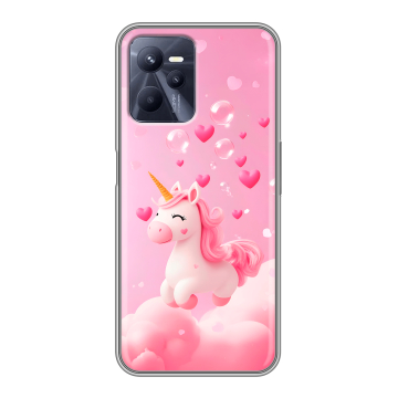 Силиконовый чехол на Realme C35 с принтом Единорог